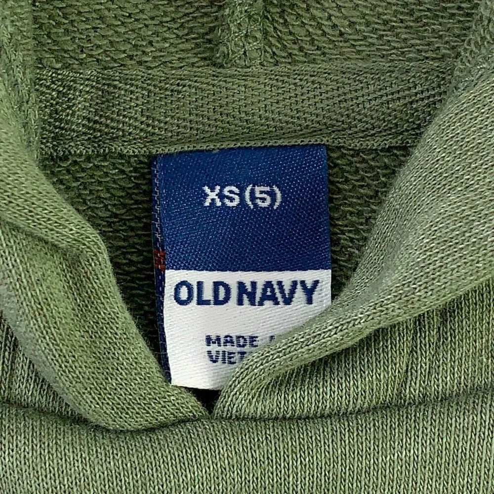 Sharing Is Caring Old Navy Girls Hoodie Green White Sweatshirt XS 5 New